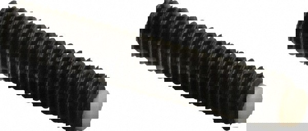 Set Screw: M8 x 1.25 x 40 mm, Soft Tip Point, Steel, Grade 5.8